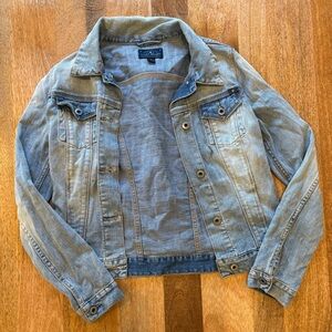 Lucky Brand Denim Jacket – Size S | Boho Embroidered Patch Back Panel